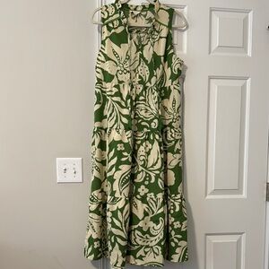 Umgee Maxi Dress, Small, dark green and cream with floral print, Worn 2x!